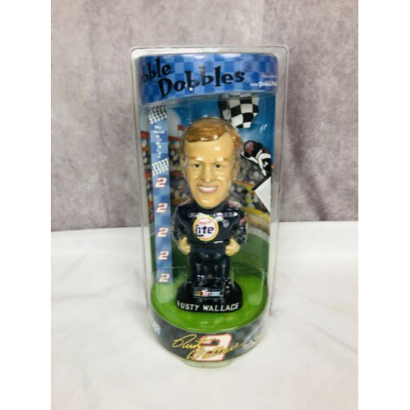 RUSTY WALLACE BOBBLE DOBBLES NASCAR MILLER LITE BOBBLEHEAD NEW SEALED 8" - Picture 1 of 9